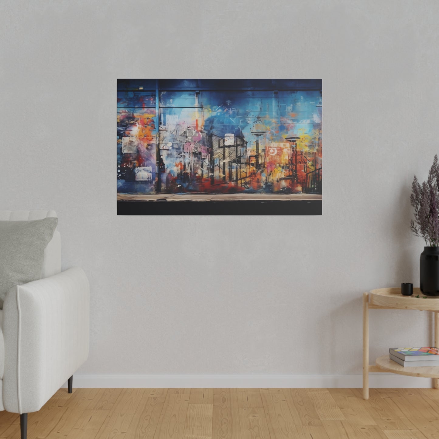 Abstract Street Matte Canvas, Colorful Street Canvas Print, Wall Art, Home Decor, Framed Prints, Large Canvas for Living Room