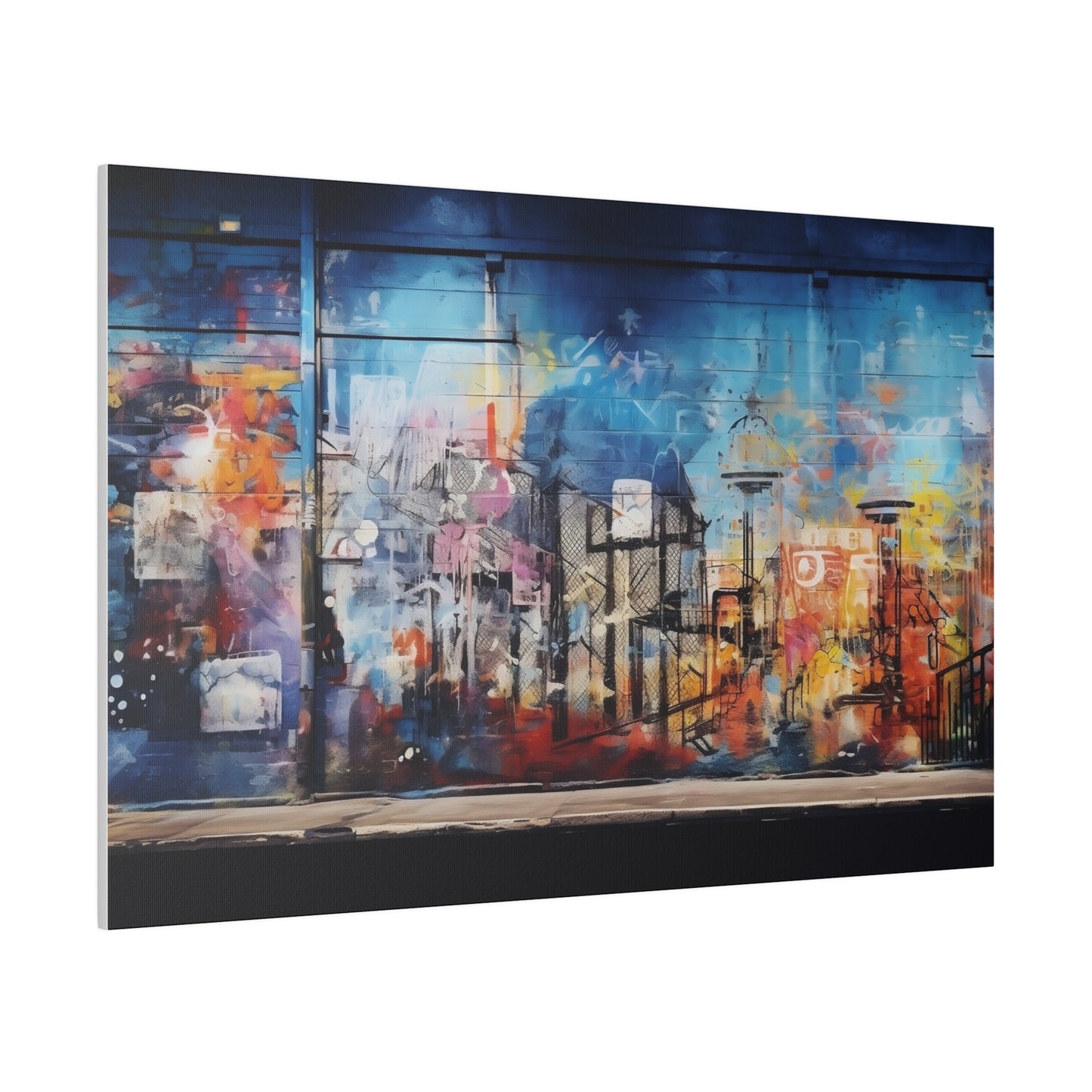 Abstract Street Matte Canvas, Colorful Street Canvas Print, Wall Art, Home Decor, Framed Prints, Large Canvas for Living Room