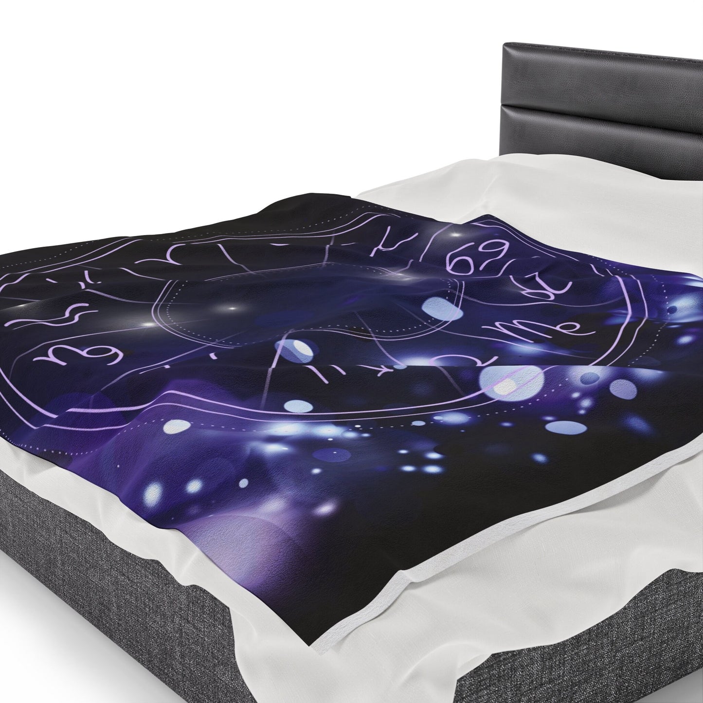 Zodiac Sign Velveteen Throw Blanket, gift, Home decor Cozy Throw Blanket, Colorful Velveteen Blanket, Horoscope Blanket