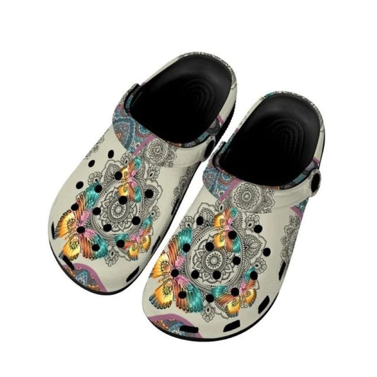 Handmade Paint Mandala Designer Unisex Crocs, Non-slip Slippers Shoes, Sport Sandals, Boho Crocs, Gifts for Friend, Bohemian Clogs