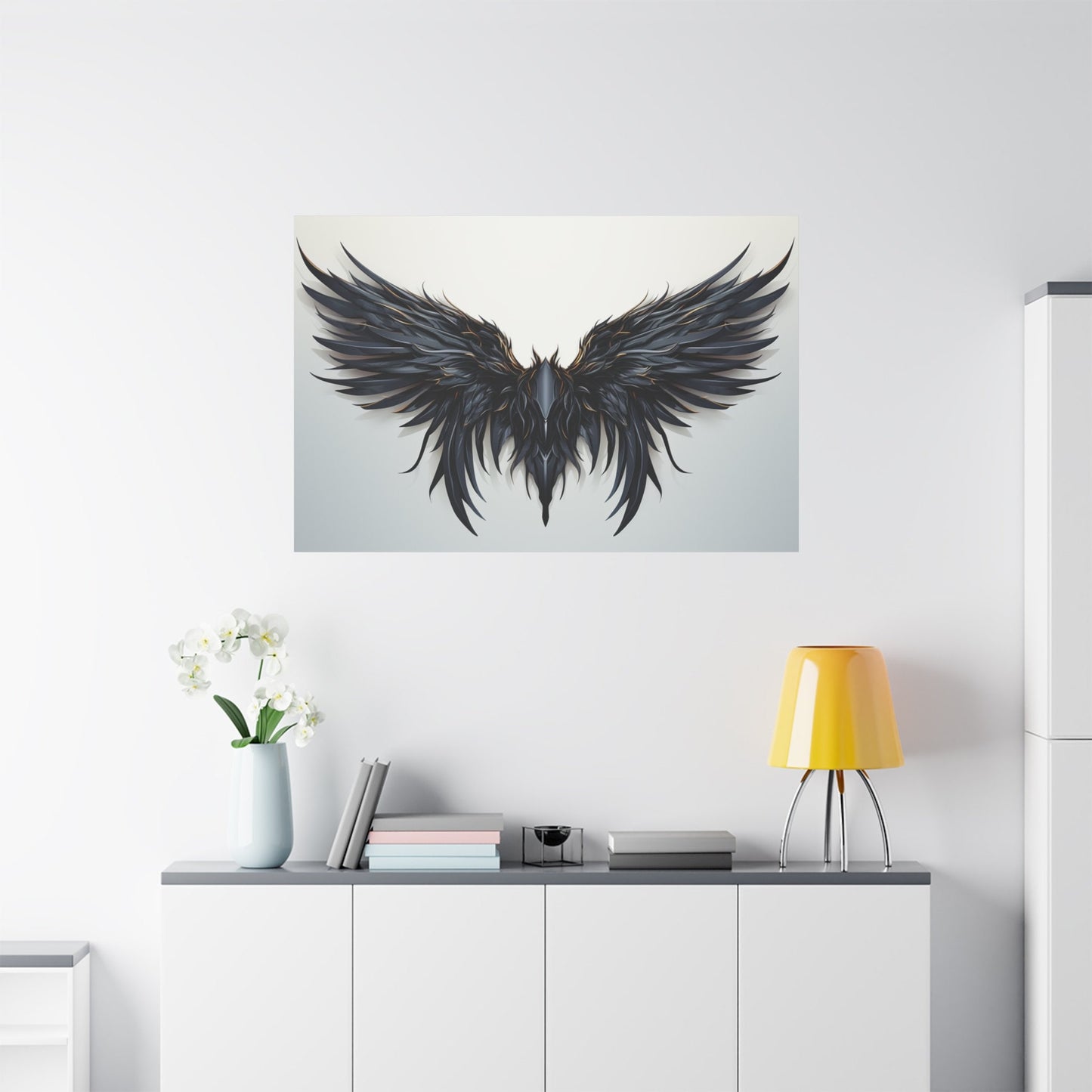 Dark Angel Wings Large Canvas Art, Beautiful Canvas Art, Large Poster, Dark Angel Wings Framed Canvas, Gift, Painting Canvas Artwork