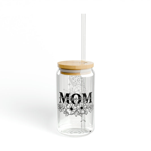 Coffee Cup Sipper Glass, Mothers' Day Gift, Glass Tumbler, Glass Mugs with Tritan Straw