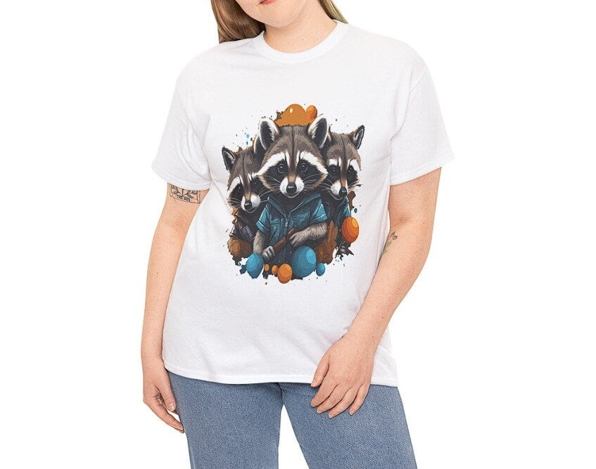 Three Raccoons Vintage Graphic T-shirts, Unisex Heavy Cotton Tee, Funny Raccon Tee, Gifts, Raccoon Gifts, Funny T - Shirts