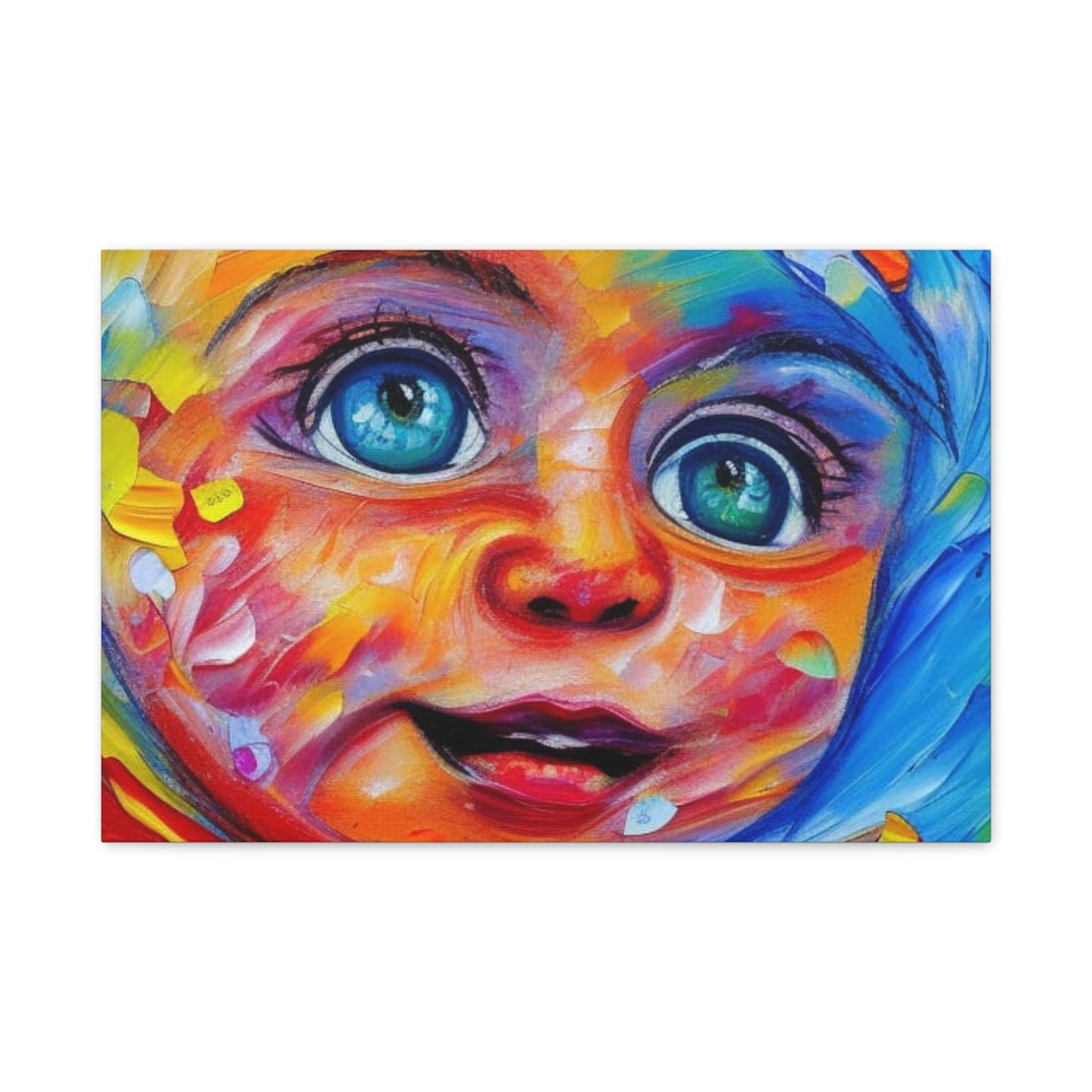 Cute Smiling Baby Canvas Art, Colorful Canvas Art, Cute Baby Poster, Gift, Framed Canvas Artwork, Colorful Poster