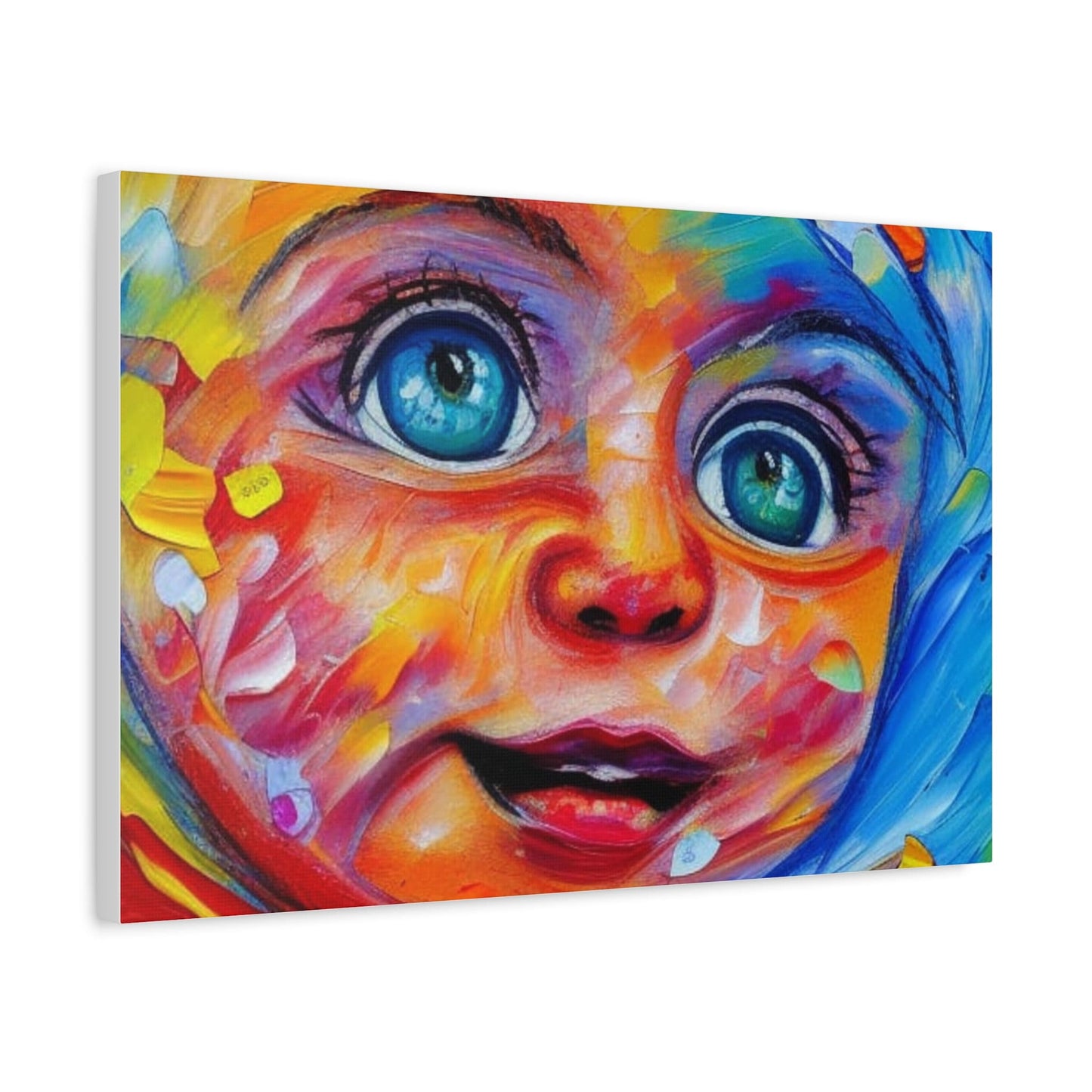 Cute Smiling Baby Canvas Art, Colorful Canvas Art, Cute Baby Poster, Gift, Framed Canvas Artwork, Colorful Poster