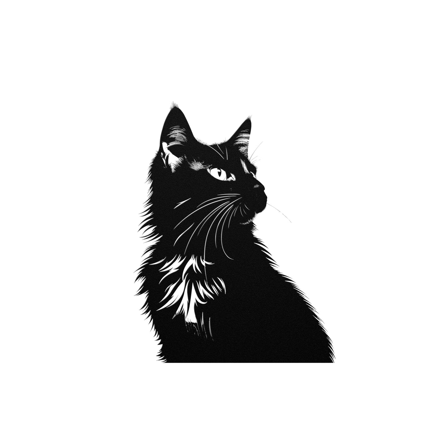Black Cat Die-Cut Metal Sign, Custom Metal Wall Decor, Gift, Cute Cat Decor, Gift for Friends