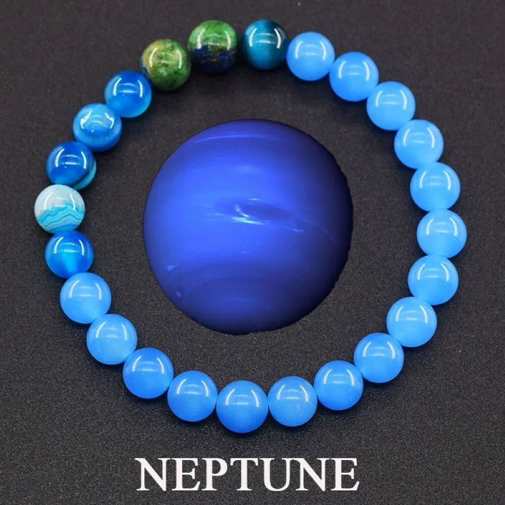 Eight Planets Natural Stone Bracelet, Solar System Bracelet, Gemstone Bracelets, Unisex Jewelry, MiniVerse Bracelet, Sun & Moon Included