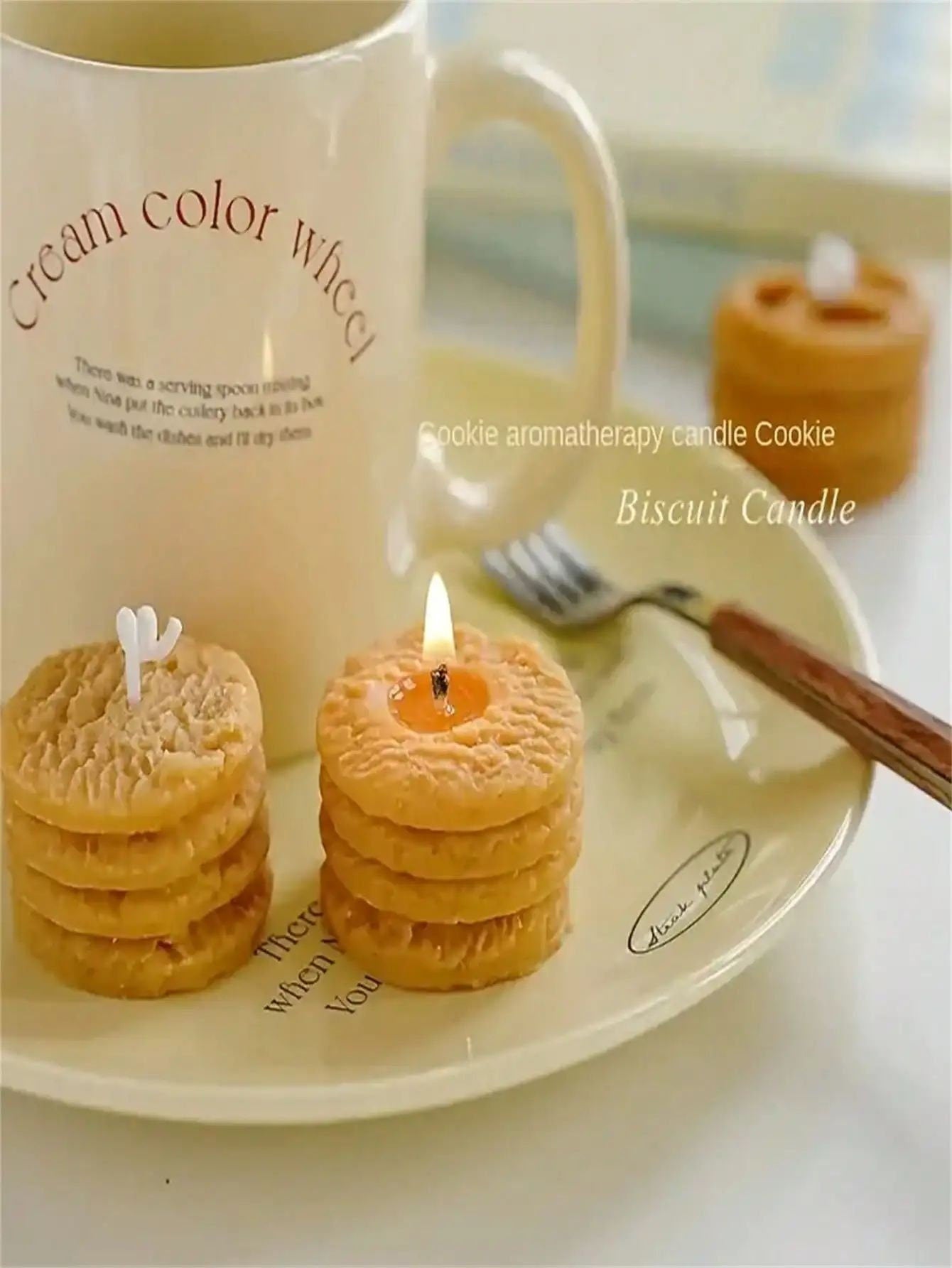 Cookies Aromatherapy Candles, Set of Four (4) Cookie-Shaped Candles, Mother's Day Gift, Aromatherapy Candles with Gift Box, Candles Sets